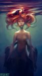  lips loish long_hair looking_up mermaid monster_girl orange_hair solo topless underwater watermark 