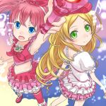  blonde_hair blue_eyes brown_hair buntan cure_melody cure_rhythm dress frills heart houjou_hibiki magical_girl minamino_kanade miracle_belltier multiple_girls musical_note open_mouth precure scepter smile suite_precure thighhighs twintails yellow_eyes 
