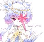  blue_hair bow brooch eyepatch gradient_hair hair_ornament hairpin ichika_(rainyrainy) jewelry lazaris multicolored_hair payot pink_hair razalis red_eyes ribbon serious short_hair solo tales_of_(series) tales_of_the_world_radiant_mythology_3 title_drop white_hair 