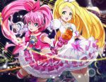  blonde_hair blue_eyes cure_melody cure_rhythm fantastic_belltier green_eyes houjou_hibiki long_hair magical_girl minamino_kanade miracle_belltier multiple_girls musical_note navel pink_hair ponytail precure sheet_music staff_(music) suite_precure thighhighs treble_clef twintails wi 