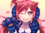  ahoge animal_ears artist_request cat_ears cat_paws earmuffs fan girl headphones heart long_hair neko open_mouth paws red_hair redhead sf-a2_miki solo source_request star symbol-shaped_pupils vocaloid wink 