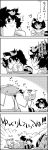  /\/\/\ 2girls 4koma animal_ears belt bow closed_eyes comic drinking from_behind futatsuiwa_mamizou glasses gourd hair_bow hat highres hinanawi_tenshi horn_ribbon horns ibuki_suika leaf leaf_on_head long_hair monochrome multiple_girls pince-nez raccoon_ears raccoon_tail ribbon sitting sleeping smile tail tani_takeshi touhou translation_request yukkuri_shiteitte_ne 