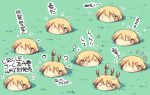  ? ^_^ blonde_hair blush closed_eyes eyes_closed grass moving mushroom o_o object_on_head original sakaki_(artist) sakaki_(noi-gren) sleeping translated |_| 