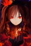  brown_hair close-up expressionless eyelashes face fingerless_gloves fire gloves hairband hands harano layla red_eyes seisen_no_iberia sound_horizon twintails 
