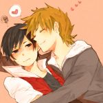  2boys hug lowres multiple_boys one_(brs) ookido_green pokemon red_(pokemon) yaoi 