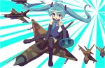  airplane bad_id camouflage hatsune_miku jet koi_wa_sensou_(vocaloid) megaphone mig-21 military soviet torosalmon twintails vocaloid 