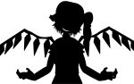  bad_apple flandre_scarlet monochrome silhouette touhou vampire wings 