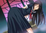  black_hair fura kaibutsu_oujo kamura_reiri long_skirt princess_resurrection red_eyes school_uniform skirt vampire 