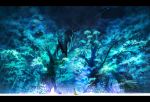  bear black_hair blue forest glowing glowing_eyes jimu_kaji kajimiya_(kaji) nature original robe scenery sitting snake solo tanuki tree yellow_robe 