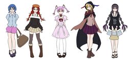  5girls akemi_homura kaname_madoka mahou_shoujo_madoka_magica miki_sayaka multiple_girls pantyhose sakura_kyouko tomoe_mami 