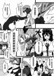  ? anger_vein backpack bag blush bow braid chinese comic cuts dos_(artist) fang hair_bobbles hair_ornament hat injury kaenbyou_rin kawashiro_nitori monochrome multiple_girls reiuji_utsuho short_hair tears touhou translation_request twin_braids twintails yuri 