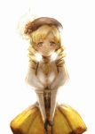  blonde_hair bow_(artist) bow_(bhp) corset drill_hair fingerless_gloves gloves hands_clasped hat light magical_girl mahou_shoujo_madoka_magica simple_background sketch smile tomoe_mami twin_drills v_arms yellow_eyes 