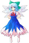  1girl alphes_(style) bow cirno dairi hair_bow parody simple_background solo style_parody touhou white_background 