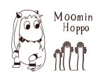  1girl english hattifattener horns kantai_collection long_hair monochrome moomin moomintroll northern_ocean_hime northern_ocean_hime_(cosplay) sazanami_konami shinkaisei-kan simple_background tail 