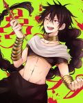  jewelry judal kudou_(90n) long_hair magi__the_labyrinth_of_magic magi_the_labyrinth_of_magic midriff neck_ring open_mouth red_eyes solo teeth 