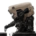  clipboard cyberpunk highres machine machinery mecha mechanical original piloting robot screw simple_background sugimoto_gang 