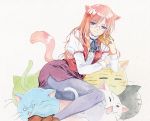  amelita_tremper amelita_trompette animal_ears cat cat_ears cat_tail cathead dog_days dog_ears dog_tail glasses long_hair pantyhose purple_eyes red_hair redhead smile solo tail violet_eyes 