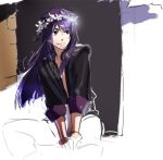  black_eyes head_wreath long_hair male meer_rowe purple_hair solo tales_of_(series) tales_of_vesperia unfinished yuri_lowell 