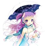  :d ahoge bad_id cloud dress hair_ornament headphones heart heart_ahoge masushita_ito night night_sky open_mouth original short_twintails sky sky_print smile solo star_(sky) starry_sky starry_sky_print twintails umbrella vocaloid 