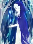  bad_id blue_eyes cloak crystal forest ghost long_hair nature original profile solo transparent tree white_hair 