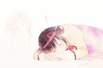  bad_id black_hair closed_eyes eyes_closed ghost kaname_madoka long_hair mahou_shoujo_madoka_magica noe_yuuhi pink_hair school_uniform short_hair sleeping spirit spoilers ueno_makoto 