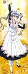  closed_eyes gold hairband highres long_hair maid maid_headdress maria_holic money pantyhose screencap shinouji_matsurika silver_hair solo stitched twintails white_legwear yellow_eyes 