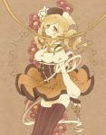  beret blonde_hair drill_hair flower guilty hat magical_girl mahou_shoujo_madoka_magica ribbon scissors solo thigh-highs thighhighs tomoe_mami twin_drills twintails yellow_eyes 