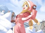  blonde_hair blue_eyes fuyu_no_rondo game_cg lumiaula_marie scarf snow yasuyuki 