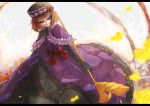  bow butterfly dress elbow_gloves eva_beatrice evil_grin evil_smile flower gloves grin hat ian_olympia letterboxed orange_hair red_rose ribbon rose smile solo staff umineko_no_naku_koro_ni 