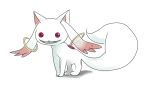  :3 :d creepy highres kyubey kyuubee mahou_shoujo_madoka_magica no_humans open_mouth red_eyes shadow sharp_teeth simple_background smile tail ushas white white_background 