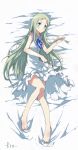  ano_hi_mita_hana_no_namae_wo_bokutachi_wa_mada_shiranai barefoot dakimakura dress feet honma_meiko long_hair lying sleeveless solo zhuxiao517 