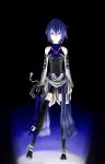  black_legwear blue_eyes blue_hair detached_sleeves highres keyblade kingdom_hearts kingdom_hearts_birth_by_sleep kyouhei1919 short_hair solo thighhighs 