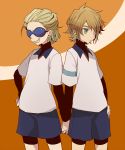  bad_id bike_shorts blonde_hair dylan_keith glasses green_eyes hand_holding holding_hands inazuma_eleven inazuma_eleven_(series) male mark_kruger multiple_boys rococolove sharp_teeth short_hair turtleneck 