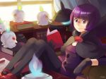  book candle cape glasses kyubey lampent litwick mahou_shoujo_madoka_magica mary_janes pantyhose pokemon pokemon_(game) pokemon_black_and_white pokemon_bw purple_hair reka shikimi_(pokemon) shoes sitting 