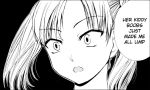  eavesdropping hard_translated insult monochrome simple_background surprised translated twintails 