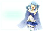  blue_hair cape closed_eyes eyes_closed gloves kngn laughing magical_girl mahou_shoujo_madoka_magica miki_sayaka short_hair thigh-highs thighhighs 