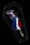  boots brown_hair cape castlevania castlevania:_symphony_of_the_night chain chains coffin cross headband k4m richter_belmondo richter_belmont sheath simple_background sleeping whip 