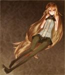  bad_id blonde_hair blue_eyes gloves hands_on_chest lily_(vocaloid) long_hair pantyhose solo very_long_hair vocaloid 