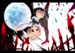  :o ass black_legwear blonde_hair broken_glass child fence full_moon glass hair_ribbon letterboxed mary_janes mondo moon night outstretched_arms red_eyes ribbon rumia shoes short_hair solo spread_arms the_embodiment_of_scarlet_devil thigh-highs thighhighs touhou upside-down youkai 