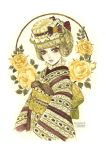  bad_id dated flower hat japanese_clothes kimono original sakizou signature solo 