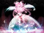  bad_id feathers fuwatan goddess_madoka highres kaname_madoka long_hair magical_girl mahou_shoujo_madoka_magica pink_hair solo spoilers twintails ultimate_madoka wings 