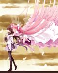  akemi_homura black_hair book boots closed_eyes dress eyes_closed feathers floating_hair flying gloves goddess_madoka hand_on_chest hand_to_chest hands_on_another's_chest high_heels highres hug hug_from_behind kaname_madoka light_smile long_hair magical_girl mahou_shoujo_madoka_magica multiple_girls pantyhose pink_hair profile ribbon shoes spoilers sun_trial sunbeam sunlight thigh-highs thigh_boots thighhighs ultimate_madoka very_long_hair white_dress white_gloves wings 