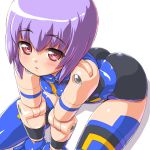  blush busou_shinki dd_(artist) doll_joints espadia purple_hair red_eyes short_hair sitting thigh-highs thighhighs 