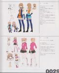  absurdres alternate_costume armband artbook baek_changpo bangs bare_shoulders belt blunt_bangs boots breasts brown_hair dress elbow_gloves gloves highres jacket long_hair orange_hair outstretched_arm pleated_skirt ribbon senko_no_ronde senkou_no_ronde short_twintails skirt thighhighs translation_request twintails 