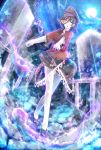  :p bespectacled geung_si glasses hat highres jiangshi miyako_yoshika ofuda outstretched_arms pale_skin purple_eyes red_eyes short_hair skirt solo star tombstone tongue touhou violet_eyes zombie_pose 