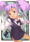  bow card card_(medium) card_background facial_mark forehead_mark gem gloves happy holding holding_card long_hair meredy miton miton_(ton321) payot purple_eyes purple_hair skirt solo tales_of_(series) tales_of_eternia twintails violet_eyes white_gloves 