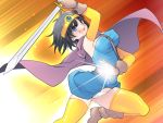  boots brown_hair cloak dragon_quest dragon_quest_iii gloves magic open_mouth panties pantyshot roto sword thigh-highs thighhighs underwear weapon 