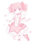  :o angel_wings blush bow choker frills gloves hair_bow kaname_madoka magical_girl mahou_shoujo_madoka_magica mini_angel_wings mini_wings monochrome namori pink pink_eyes pink_hair puffy_sleeves shoes solo twintails wings 