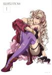  :p absurdres ankle_boots asymmetrical_clothes asymmetrical_clothing blonde_hair blue_eyes breasts cleavage drill_hair high_heels highres jewelry long_hair macross macross_frontier macross_frontier:_sayonara_no_tsubasa mismatched_legwear nail_polish pantyhose sheryl_nome shoes single_earring solo thigh-highs thighhighs tongue torn_clothes torn_thighhighs wink 