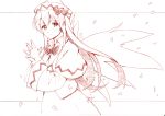  bow capelet dress hands_together hat hat_ribbon lily_white long_hair monochrome petals ribbon solo steepled_fingers touhou vent_arbre very_long_hair wings 